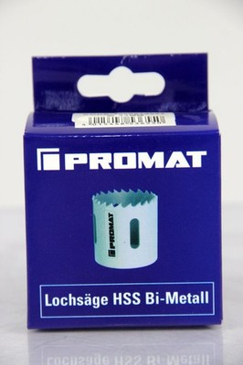 Promat Ø 33 mm Hole Saw Drill Bit HSS Bi Metal 4/6 Combination Tooth Cutting Depth 38 mm