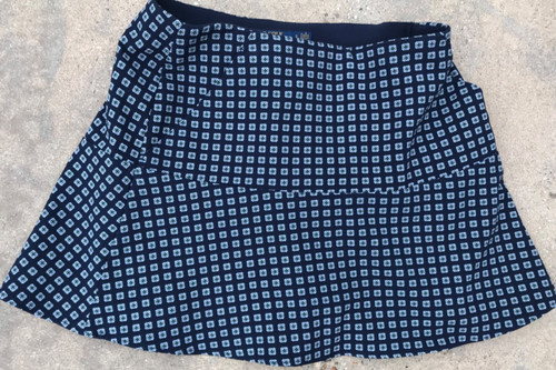 Polo Ralph Lauren Girls Size 2 Flare Skirt Estate Skort Blue Diamond Pattern