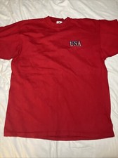 Vintage Galt Sand Embroidered USA Red Shirt Sleeve T Shirt Size XXL Made In USA