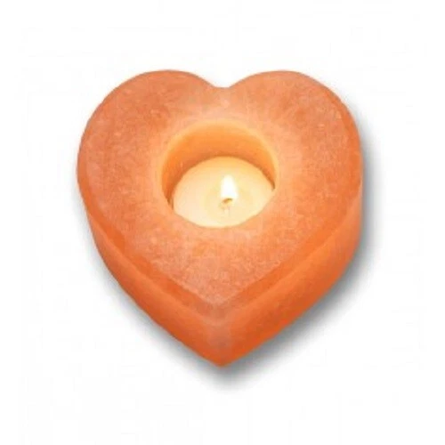 2 x HIMALAYAN TEA LIGHT CANDLE HOLDER CRYSTAL HEART ROCK SALT 100