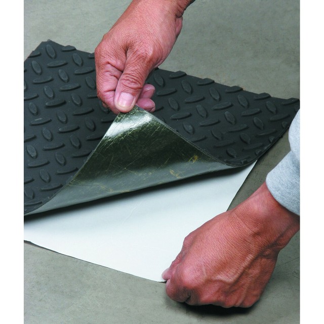 12 X 12 Self Adhesive Rubber Safety Mat With Diamond Pattern