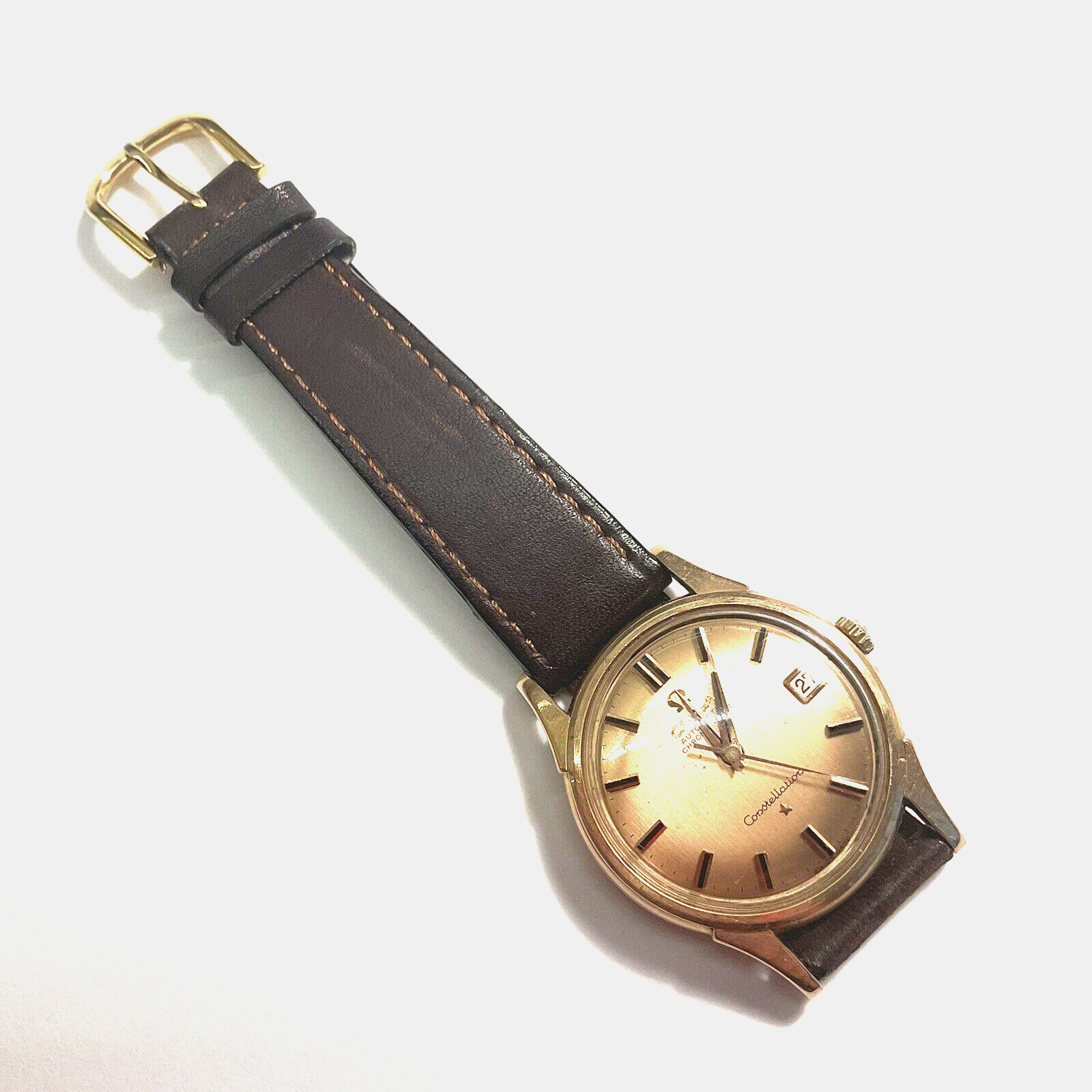 Omega Constellation Calendar 18k Gold Vintage Ref 2943 Automatic Rose 1950er image 3