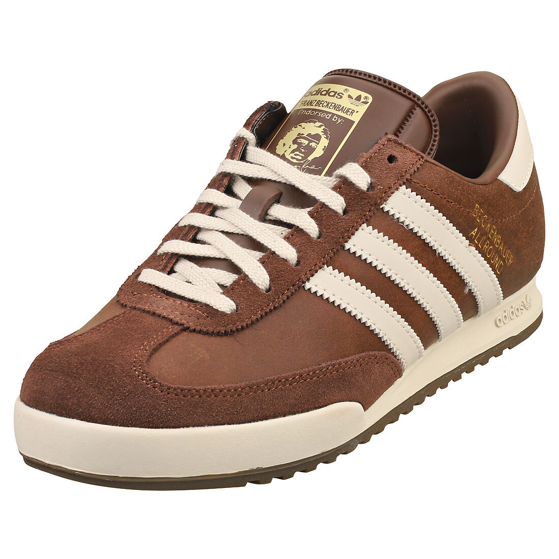 Brown Leather Retro Adidas Trainers Adidas Beckenbauer Mens Brown
