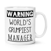 Warnung World's Grumpiest Manager 284Ml Becher Tasse Grumpy Toll Best Boss Funny