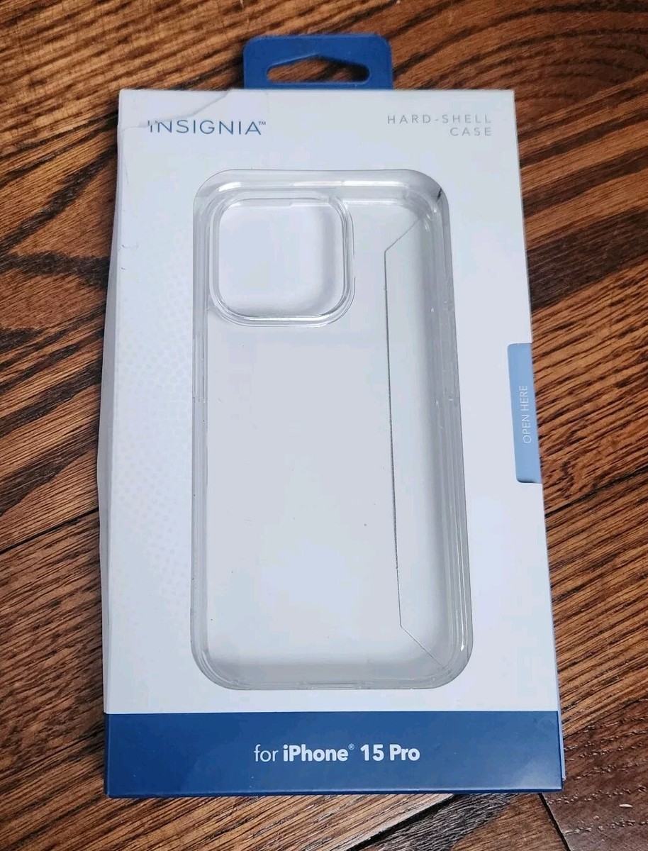 NEW Insignia Hard-Shell Case iPhone 15 Pro Crystal Clear 8' Drop  Protection