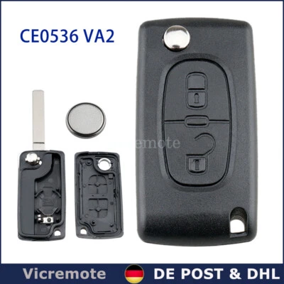 Auto Klapp Schlüssel Gehäuse VA2 für Peugeot 407 Partner Citroen C2 C3 Berlingo