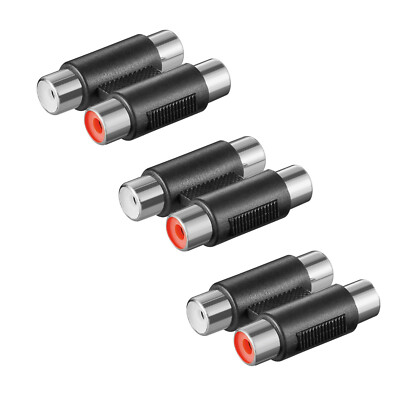 3x Stereo Audio Adapter Doppel Kupplung Verbinder 2x Cinch 2x RCA Chinch Buchse