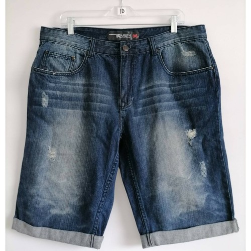 21 Men Mens Denim Shorts Blue Faded 