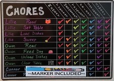 Chore Charts for Kids Multi Use Magnetic Dry Erase Board Responsibility Behavior