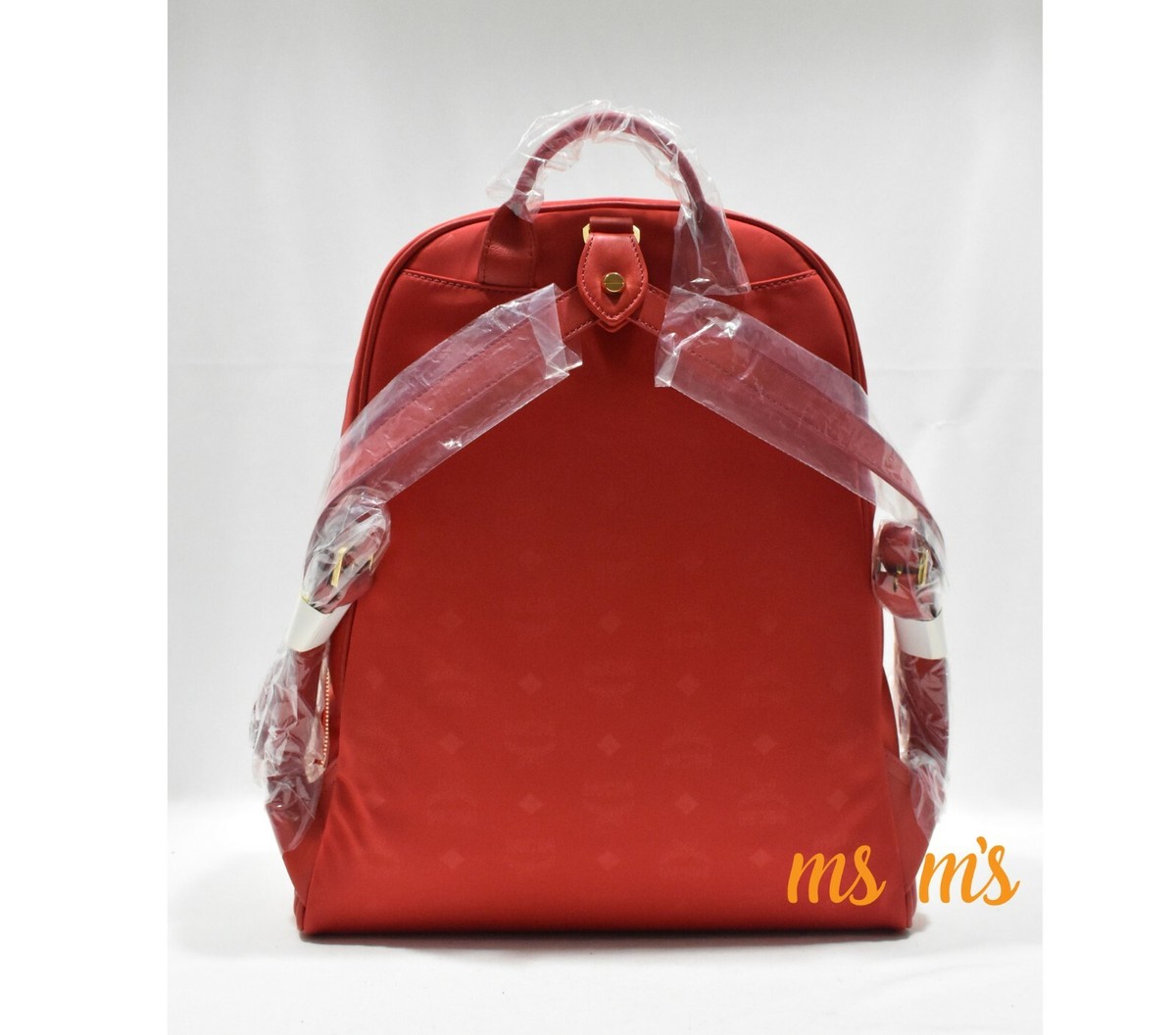 NWT MCM Large VIVA RED Nylon Logo Backpack | eBay display picture 1