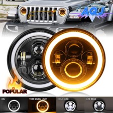 Pair 7inch Round Led Halo Headlights Lamp for Chevy Bel Air 1955 1956 1957