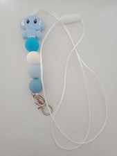 Blue elephant silicone bead lanyard
