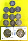 Here is 9 Barber Quarters, a 1878 Seated Liberty Quarter, & 2 Washington Quarter