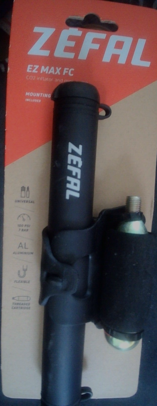Zefal : EZ Max FC - CO2 inflator & mini-pump. 100 PSI. Aluminium. New. Fast post