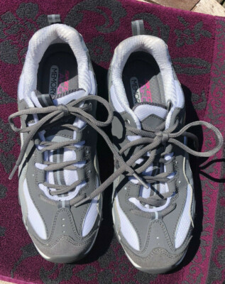 Skechers Womens D'lites Walking Shoes With Air Cooled Memory Foam Gray Size 7.5