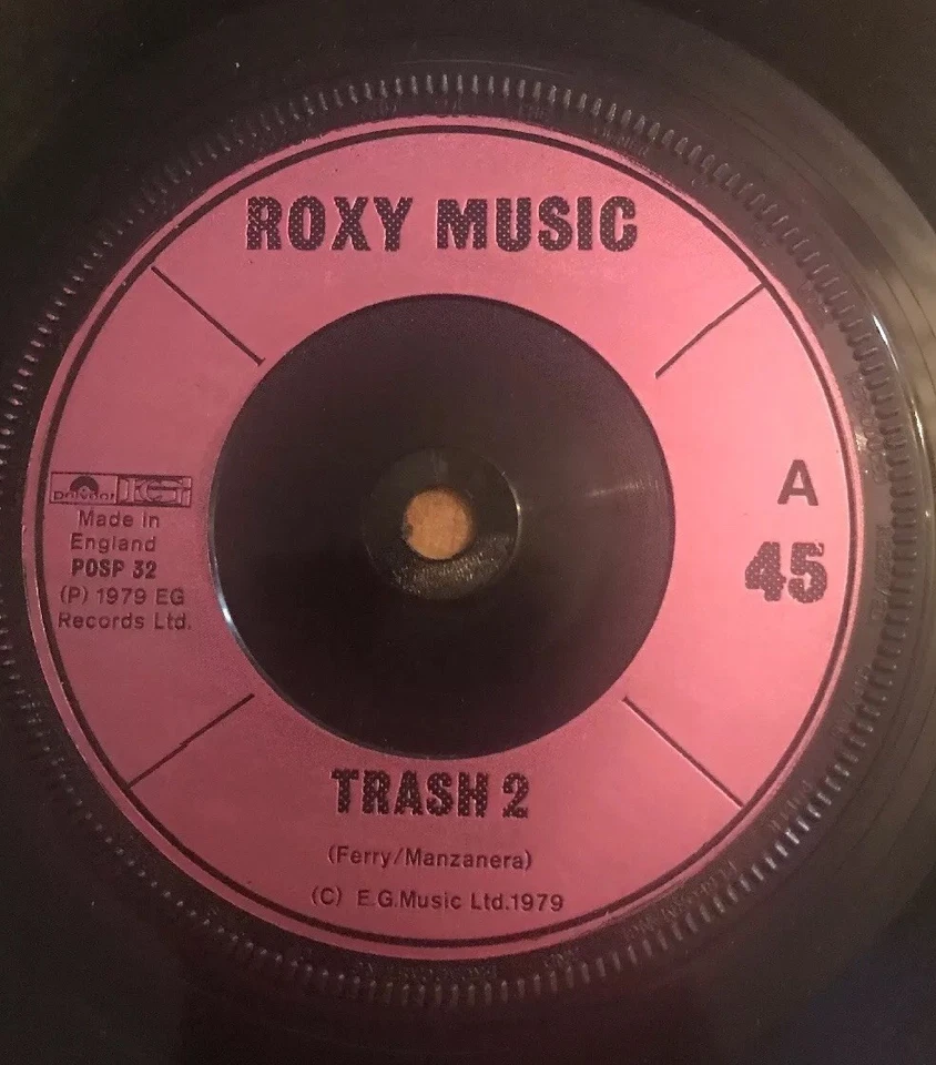 ROXY MUSIC Trash 7" VINYL UK Polydor 1979 Purple Injection Label Design Ex+ - Image 2 of 2