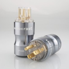 Pair Gold Plated US HiFi Audio Power Connector C13 Female Plug Adapter DIY Cable