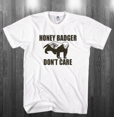 Honey Badger Don't Care T-shirt Badgers dont care fan Shirts Adult Kids sizes