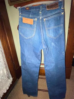 VTG 40s 50s 25 X 29 Lee SANFORIZED DENIM JEANS CROTCH RIVET VTG 40s 50s 25 X 29 Lee SANFORIZED DENIM JEANS CROTCH RIVET