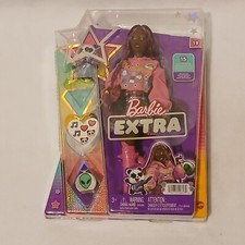 Barbie Extra Series #19 Doll Pink Streaked Hair Plaid Skirt & Toy Panda HKP93