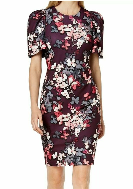 calvin klein burgundy dress