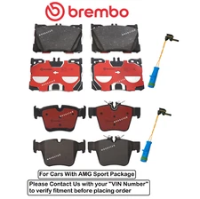 Front & Rear Brake Pad OE Brembo Ceramic +Sensor for Mercedes GLC300 GLC350e