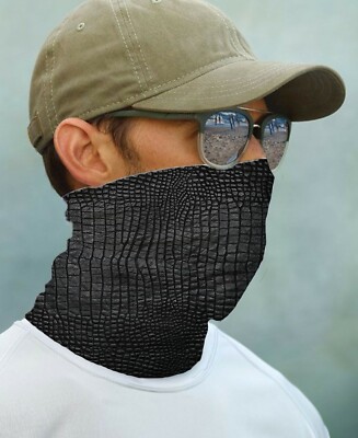 SUN GAITER Crocodile Skin Leather UPF 50+ UV Protecter Sport Face Neck Mask
