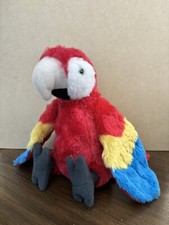 Stuffed Scarlet Macaw 7” Cuddlekin by Wild Republic Plush EUC