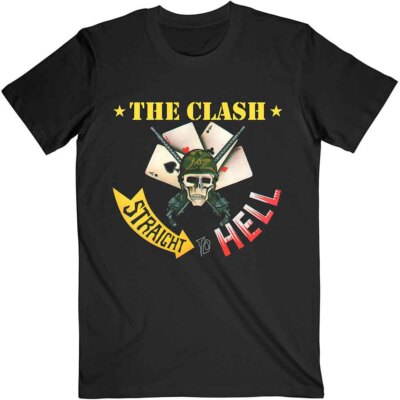 Offiziell lizenziertes schwarzes Herren-T-Shirt The Clash Straight To Hell The Clash