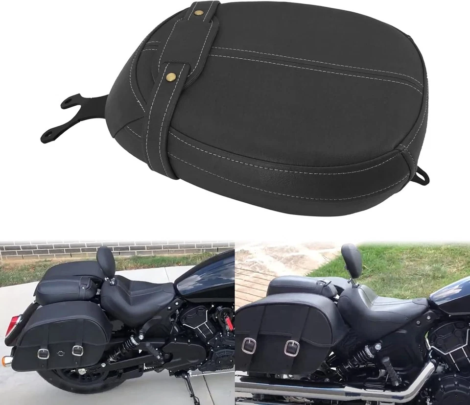 Black Passenger Cushion Pillion Seat For Indian Scout 2015-2023 Sixty 2016-2023 - Imagem 2 de 4