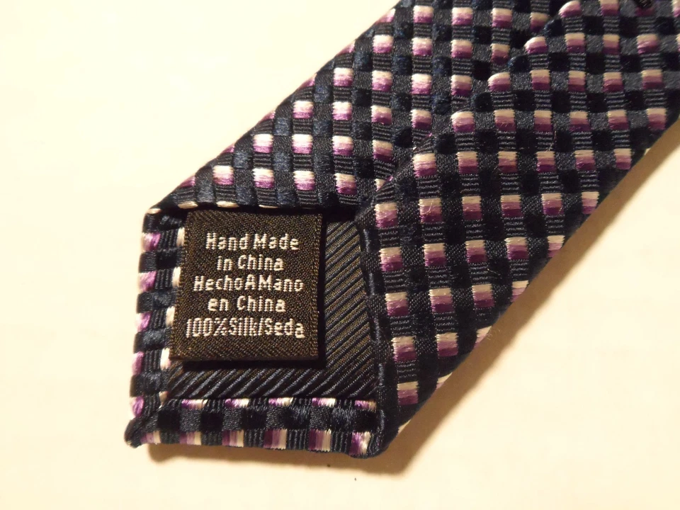 Corbata Hathaway vintage a lunares azul púrpura Foto 4 de 4