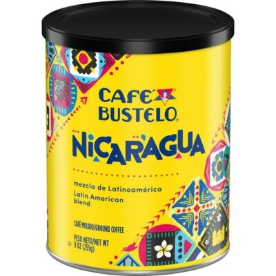CAFE BUSTELO NICARGUA. A RICH, DARK,  LATIN AMERICAN BLEND.  9 OZ. EXP 7/5/2025