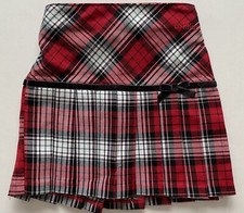 Osh Kosh Girls Skirt Plaid Pleated Red White Black Size 4 NEW
