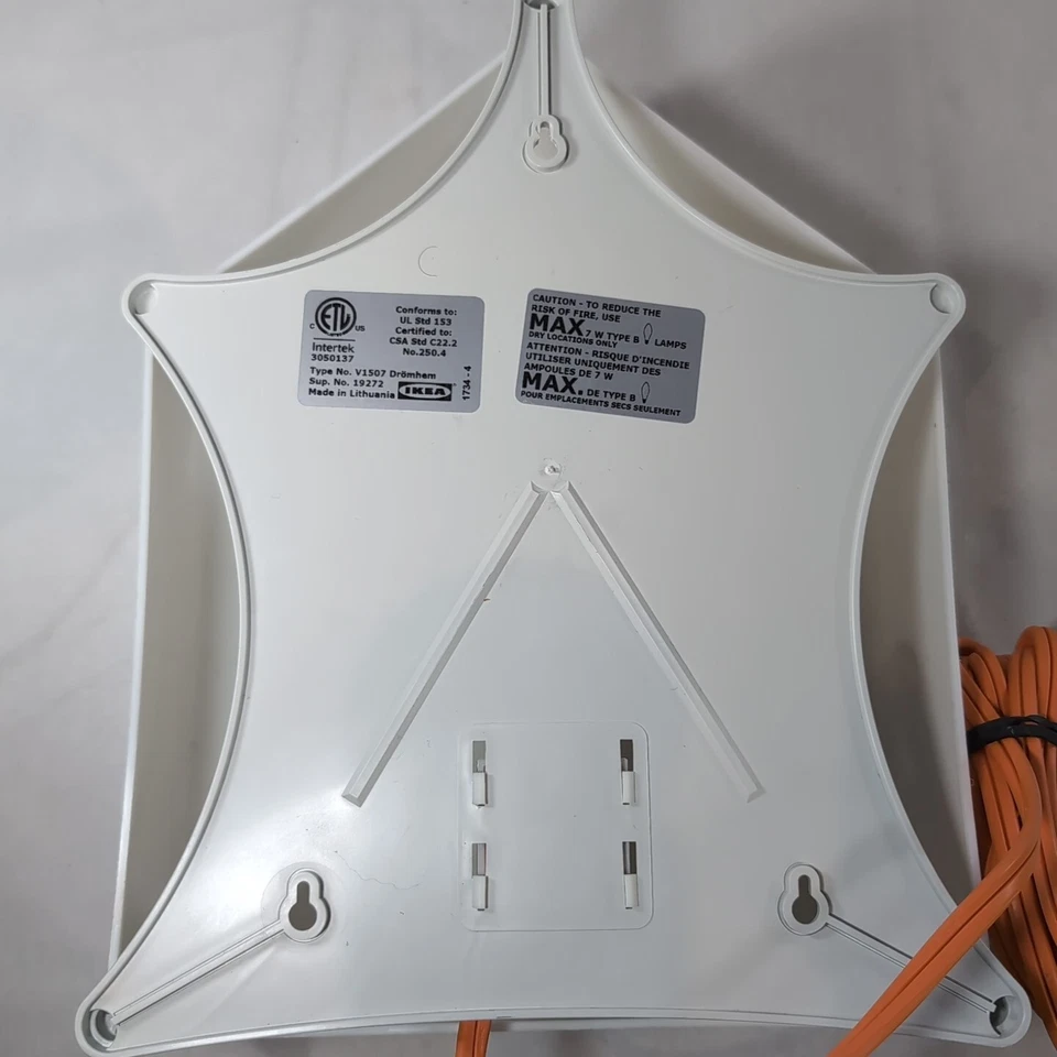 Lámpara de pared IKEA Dromhem Casa Blanca Luz para el hogar Y2K Noche Habitación para niños 703.315.82 Foto 3 de 4