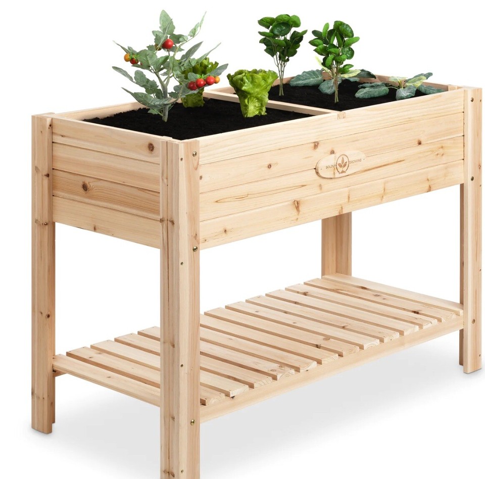 Boldly Growing Cedar Raised Planter Box, Elevated Wood Raised Garden bed eBay