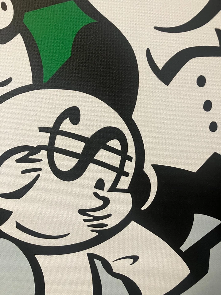 MONOPOLY Original Moderno Pop Art Pintura Acrílica Pintada a Mano sobre Lienzo Foto 3 de 4