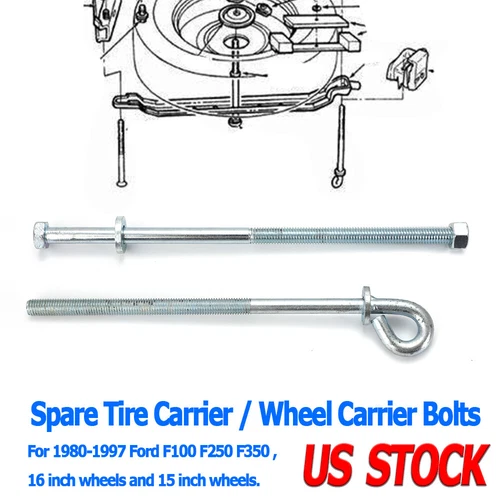 Spare Tire / Wheel Carrier Bolts & Hardware For Ford F100 F250 F350 Truck 80-97 - Picture 1 of 9