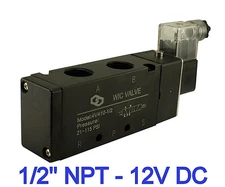 1/2" Inch Pneumatic 4 Way Directional Control Electric Solenoid Valve 12V DC 
