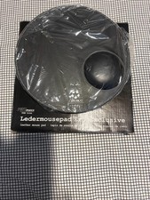 Leather Mouse Pad w Wrist Rest Support  Ergonomic Non-Slip Base Blk - CLIMAX