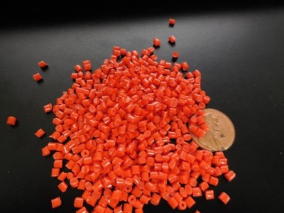 PP Plastic Pellets Polypropylene Resin Material Injection Molding Orange 10 Lbs