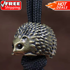 Hedgehog Brass Knife Bead EDC Paracord Lanyard DIY Outdoor Charm Rope Pendant
