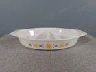 1960s Pyrex Town & Country Divided Casserole 1.5 Qt Brown Orange 34 (No Lid)