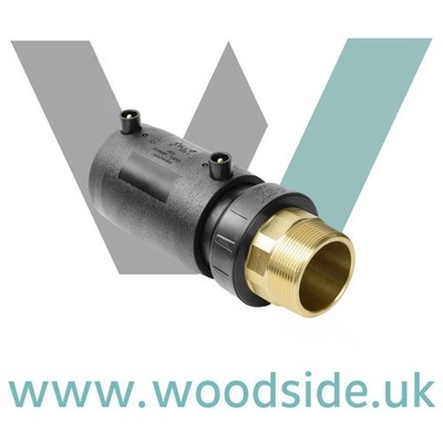 FUCHSVERSCHRAUBUNGEN PE Zapfen/Messing Stecker Übergangsadapter mit EF KUPPLUNG 25mm-63mm