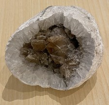 Kwarc, druza kwarcowa kalcytowo-ametystowa, Idar Oberstein, Nadrenia Palatynat 933g dwuczęściowa