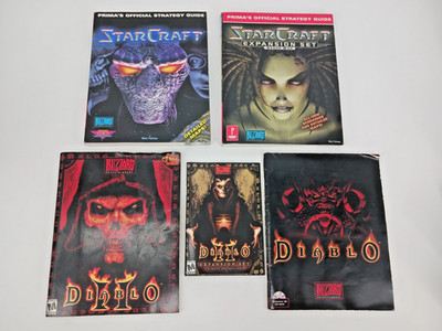 Blizzard PC Diablo I II Expansion Manual Star Craft Prima Strategy Guide Lot 5