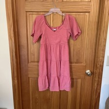 SO Goods For Life Peach Orange Cottage Core Mini Dress Size Small V Neck