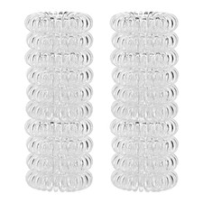 Clear Spiral Hair Ties, No Crease Coil Hair Ties for Women, 20 Pcs Clear Hair