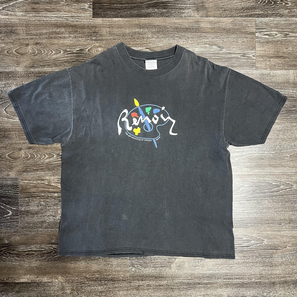 Vintage Renoir Art Institute Of Chicago Shirt Mens XL Black Hanes 