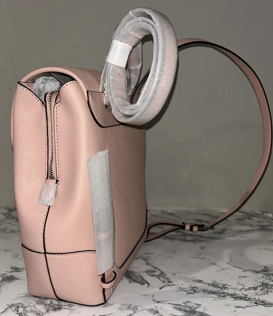 Michael Kors Harrison Medium Saffiano Leather Backpack ~ Pink Michael Kors Harrison Medium Flap Saffiano Leather Backpack  main image 2