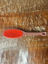 Vintage 10" Helmac Lint Removal Brush Brown Handle 2-Sided Clothes Made in USA